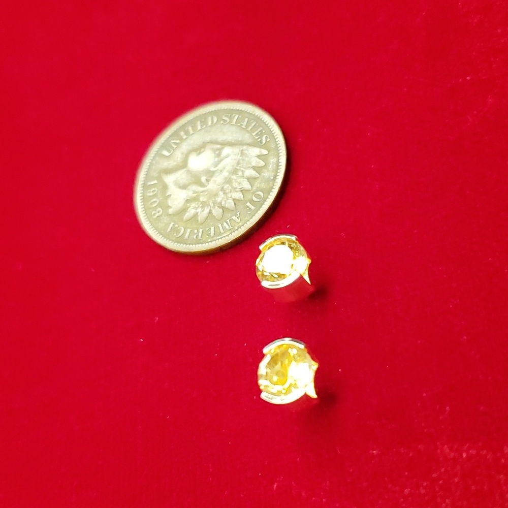 Citrine 2ctw 14K Yellow Gold Stud Earrings - Picture 8 of 13